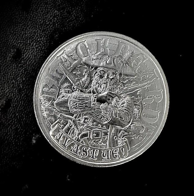 1 ozt Blackbeard .999 SILVER Bullion Round