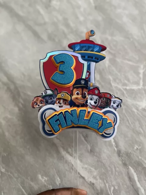 Personalised Paw Patrol cake topper