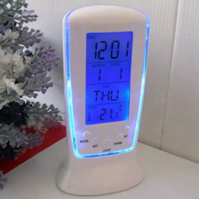 Digital Backlight LED Display Table Alarm Clock Snooze Thermometer Alarm Clock