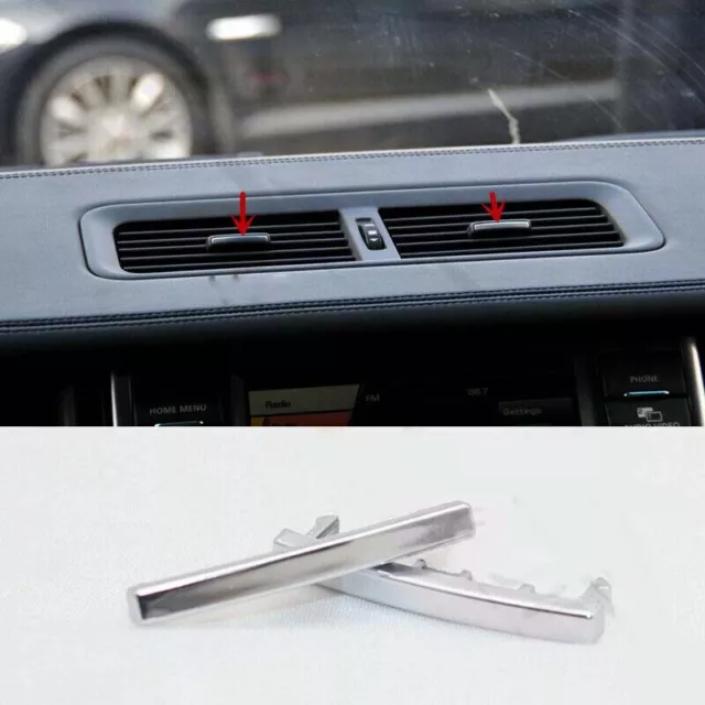 For Range Rover 2007-2012 Chrome A/C Vent Toggle Piece Outlet Clip Strip Trim