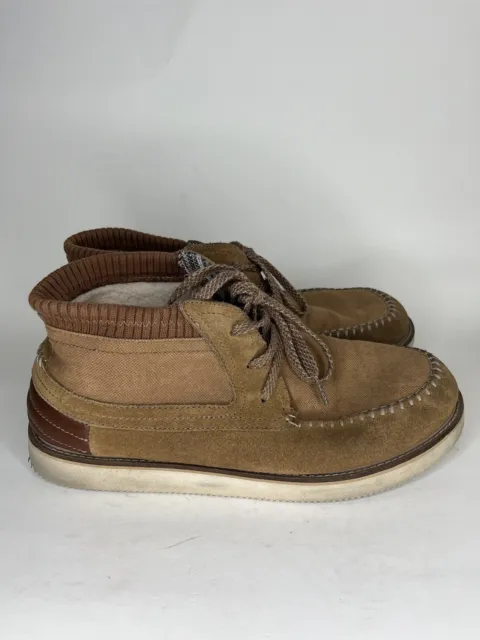 SANUK COZY VIBE Mid Sm Chakka Boot Mens Size 9 Brown Suede Leather Knit  Wool New $72.00 - PicClick