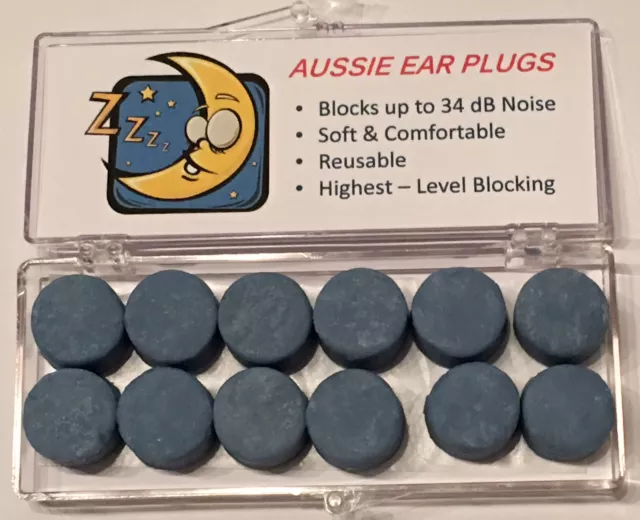 SNORING - Ear Plugs-Custom Moulded (6 pairs) 34 dB Noise Blockout FREE TRACKING