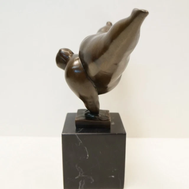 Estatua Bailarín Acróbata Moderno Estilo Bronce sólido Firmado 3