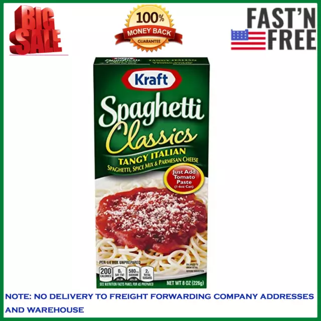 Kraft Spaghetti Classics Tangy Italian Easy Pasta Meal with Spaghetti, Spice Mix