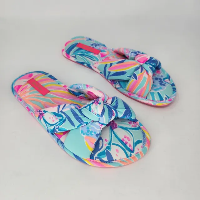 New Lilly Pulitzer Pool Slippers in Sea Glass Rainforest Retreat Small/Medium