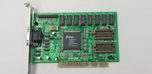 Trident TGUI 9440 PCI 1MB VGA Video Card for DOS Retro Gaming used working #D26