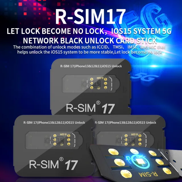 R-SIM 17 Nano Unlock RSIM Card per iPhone 13 12 mini 12 Pro XS MAX 8 IOS 15 Y1