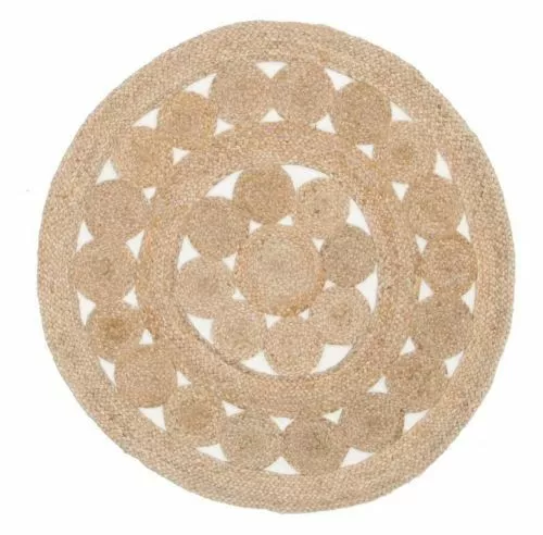 ALISON JUTE RUG ROUND Natural Circle Beige Carpet mat Large FREE POST*