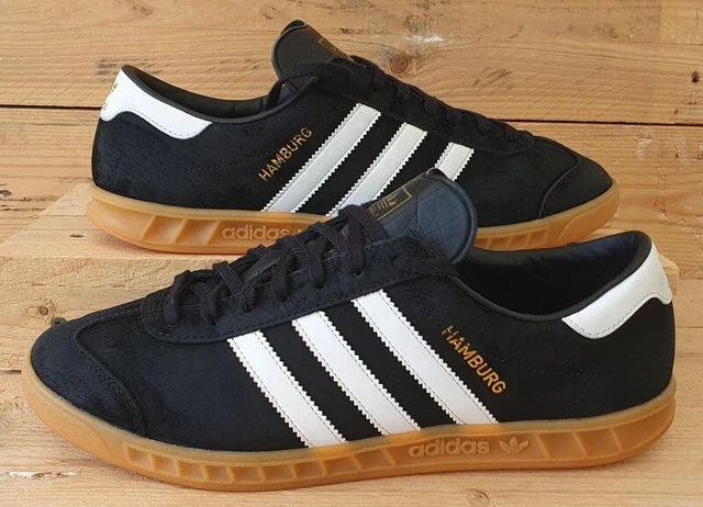 ADIDAS HAMBURG LOW Suede Trainers UK9 US9.5 EU43 S76696 Black Gum Sole EUR 85 00 PicClick FR