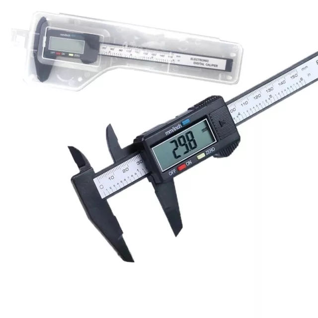 6" 150mm Carbin Fiber Electronic Digital Vernier Caliper Micrometer Gauge LCD 2