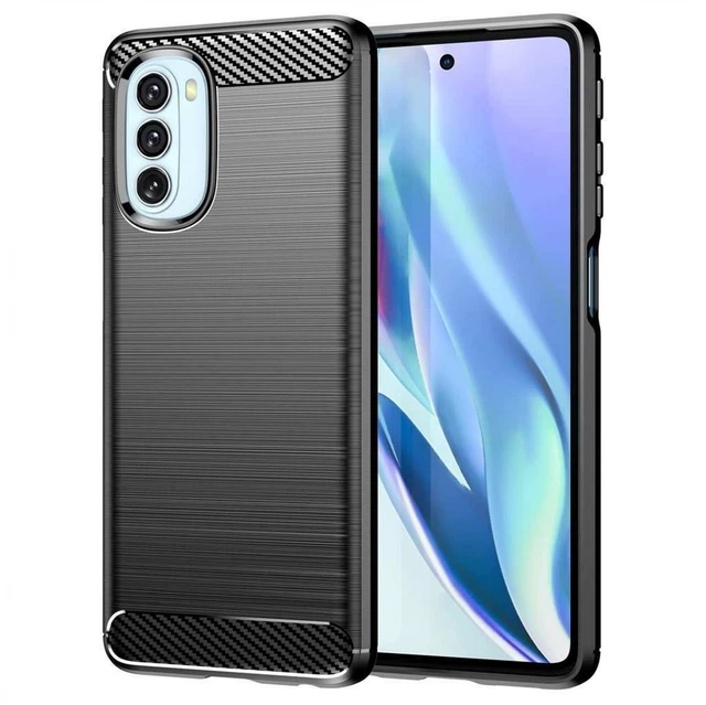 Coque antichoc pour Motorola Moto G40, coque arrière effet fibre de carbone