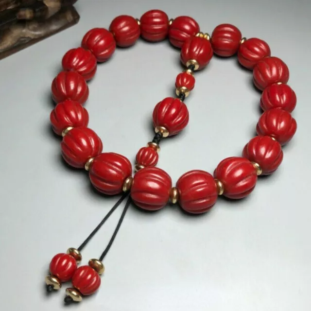 Old China Treasure Natural Colored Glaze Eighteen Sons Buddha Beads Bracelet