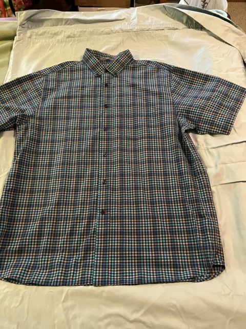 Daniel Cremieux Button Up Shirt Mens XL Blue Plaid 100% 2 ply Cotton