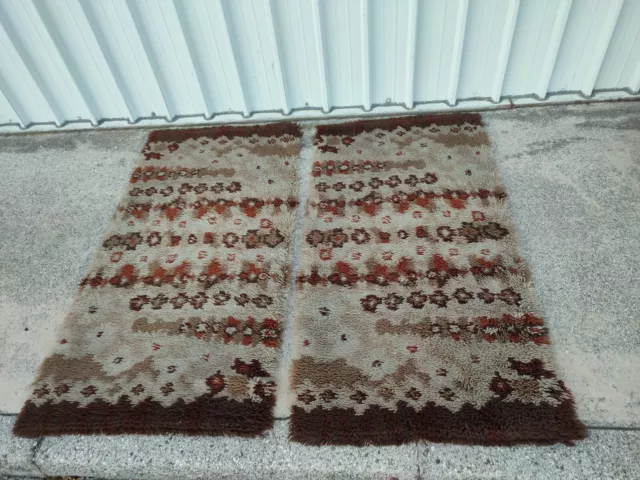 Coppia di tappeti carpet fantasia anni '70 vintage modernariato