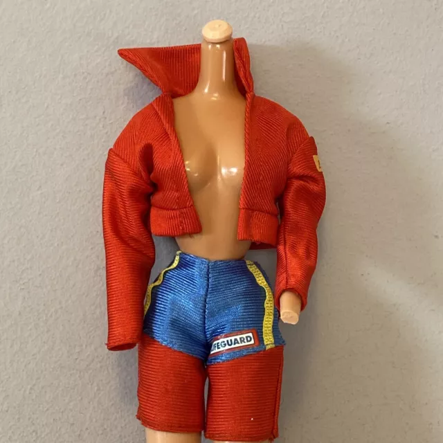 Barbie Vintage Baywatch Lifeguard Clothes Jacket Shirt And Shorts - Nice Logo