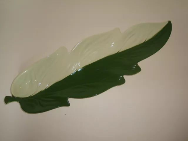 Carlton Ware - Australian Design - Long Leaf Dish - Dark and Light Green