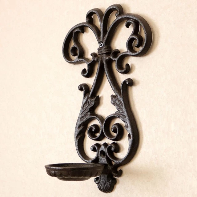 Cast Iron Wall Mounted Tealight Candlestick Classic Candle Holder Home Decor