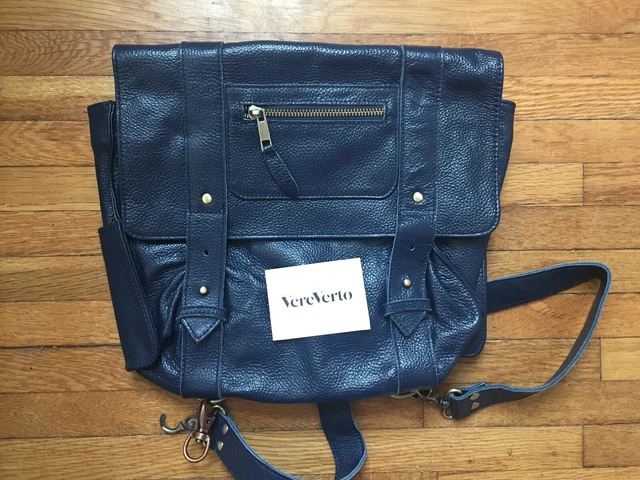 VereVerto Navy Convertible Purse, Crossbody Messenger Bag or Backpack