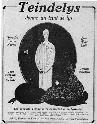 PUBLICITE ARYS CREME TEINDELYS TEINT LYS FEMME PAPILLON SAVON POUDRE DE 1919 AD 