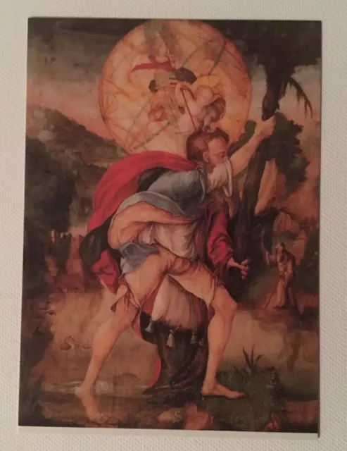 1 Postkarte Heiliger Christophorus, Schutzpatron, Nothelfer vor Tod, Meßkirch