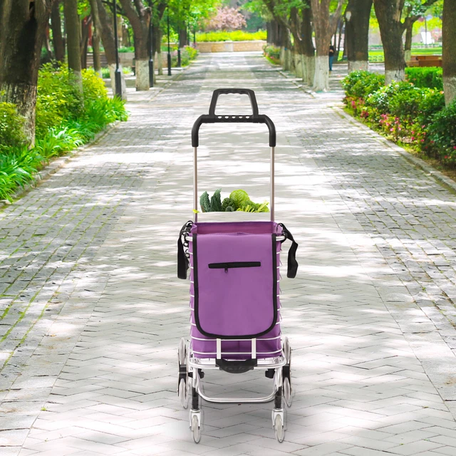 Urban Stair Climbing Cart Folding 8-Wheels Grocery Laundry Shopping Handcart 35L