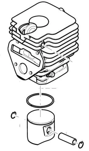 Zylinder und Kolben komplett D = 47 mm Dolmar Makita 130131150