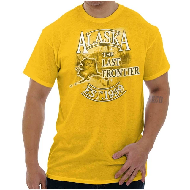 ALASKA THE LAST Frontier Est 1959 Map Tourist Adult Short Sleeve