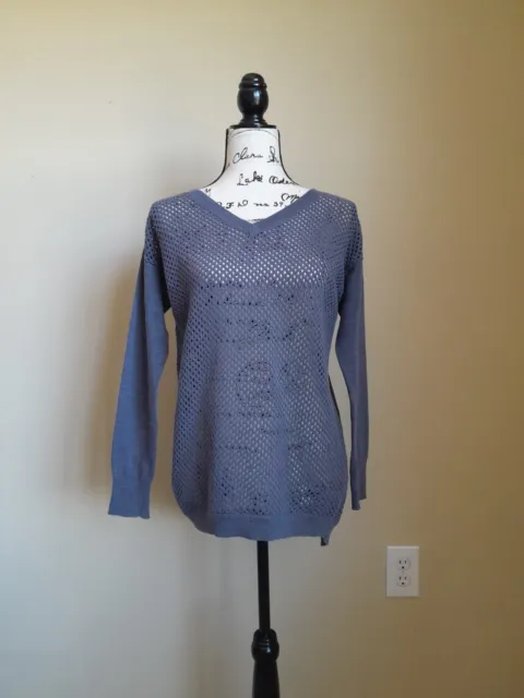 Rebecca Taylor sweater women's gray mesh knit pullover S
