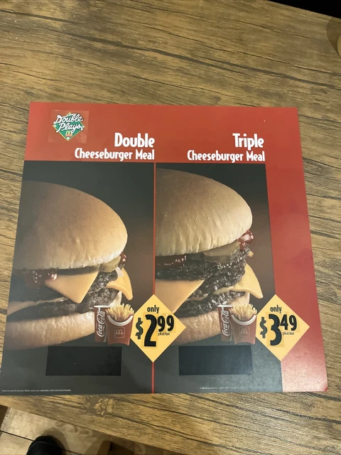 VINTAGE MCDONALD’S TRANSLITE Menu Board USA 1993 Double Cheeseburger ...