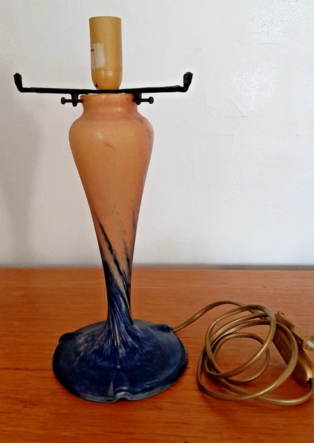 LAMPE PÂTE DE VERRE BLEU | TIP GALLÉ | Vessiere Cristaux