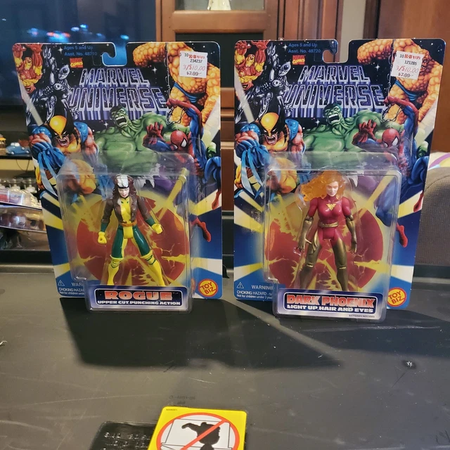 Vintage Marvel Universe Action Figures Fark Phoenix Rogue Xmen NIP 1996 Toybiz