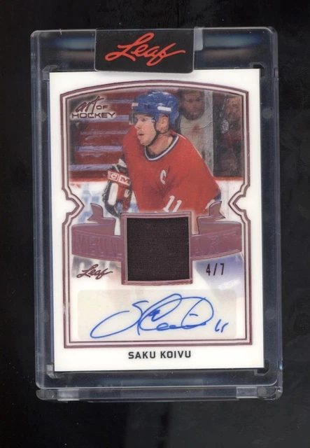 2021-22 Leaf Art of Hockey - Autograph Game-Used Memorabilia - Saku Koivu #4/7