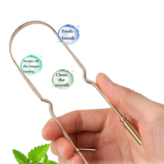 Tongue Scraper Cleaner Stainless Steel Dental Fresh Breath Cleaning Oral Hygi ba