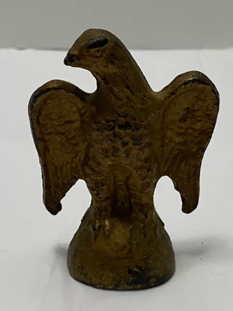 EAGLE Vintage Cast Iron Flag Pole Topper Furniture Architectural Finial Old Gold