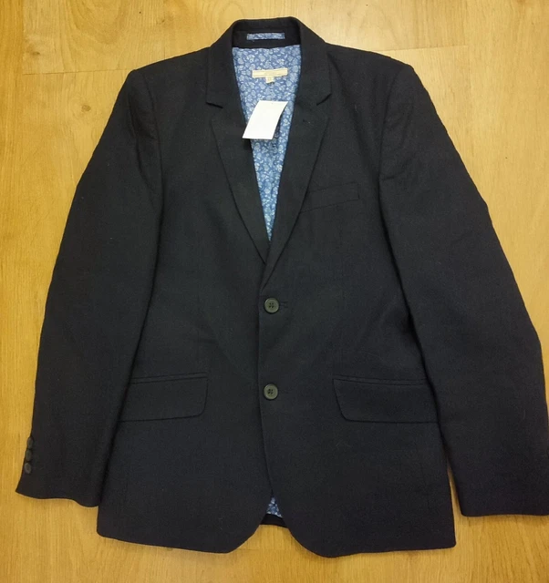 John Lewis Kids Boys Suit Jacket Blue Age 11 Years Wedding Party Blazer VGC