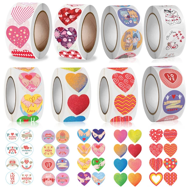 Confezione Da 500 Etichette Adesive A Forma Di Cuore Con Amore Confezioni A