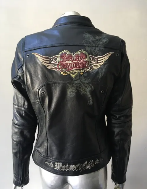 Harley Davidson Motorcycle Official Leather Insulated Wings Biker Jacket Coat S