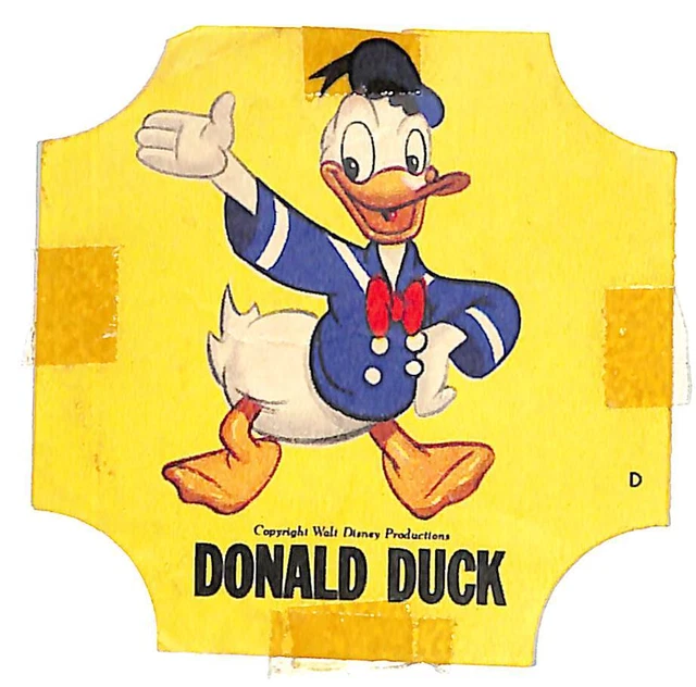 DONALD DUCK WALT Disney Productions Bread End Label c1950's $6.88 ...