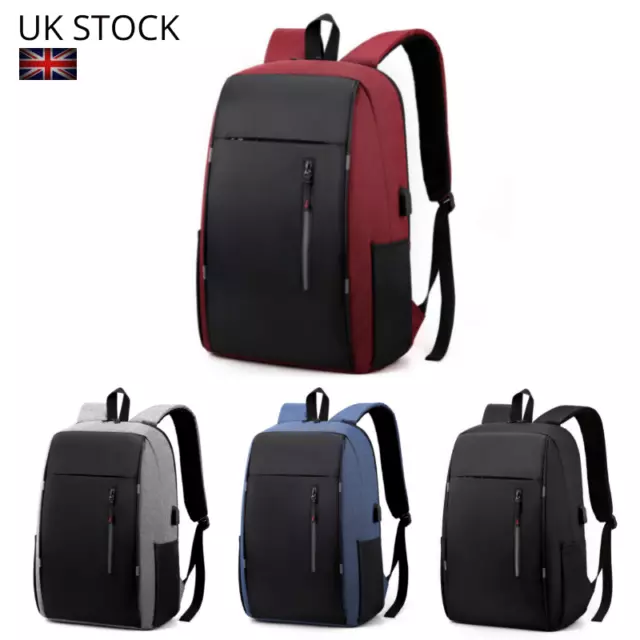 Laptop backpack double zip fits 15.6 inch USB charging Anti Theft 4 colours