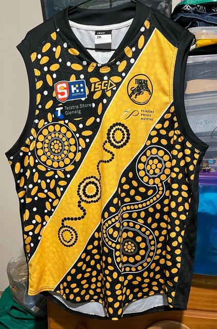 SANFL GLENELG FOOTBALL Club TIGERS Guernsey Mens FIRST NATIONS