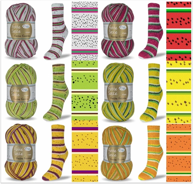 100g Flotte Socke Freche Früchte Sockengarn Strumpfwolle 4-fach GP 89,50€/1kg