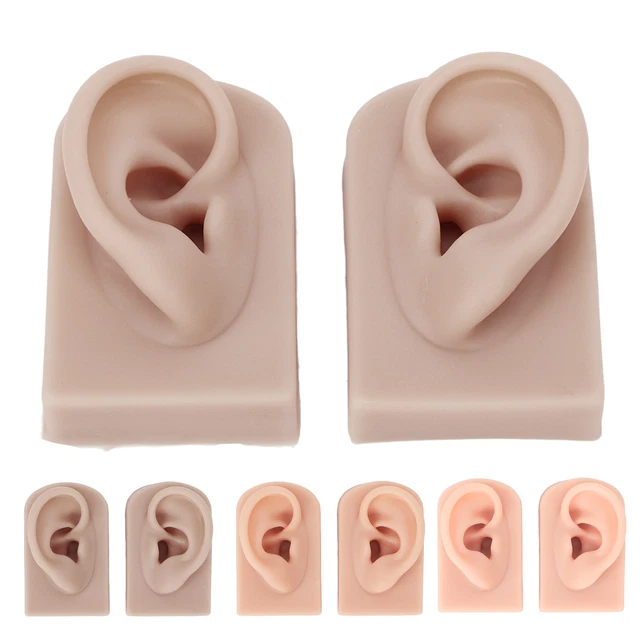 1 Pair Modello Di Orecchio In Silicone Flessibile Morbido Riutilizzabile Pelle U