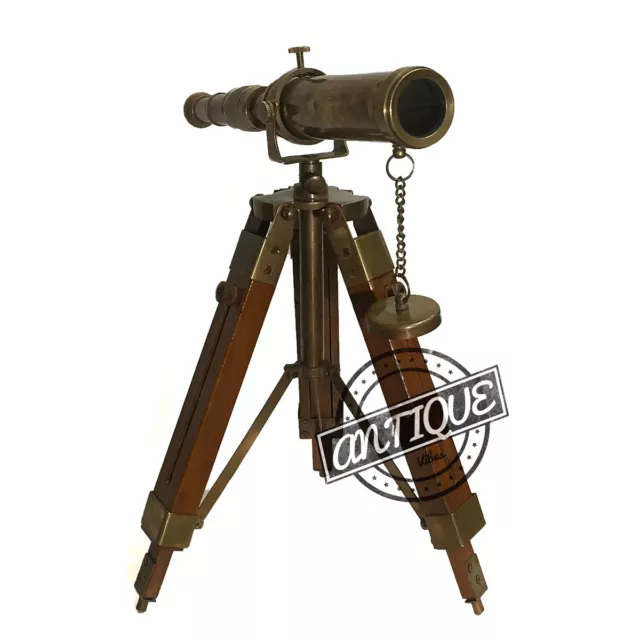 Christmas Navy Ship Telescope Decor Model Wooden Tripod Christmas Scope Telesco