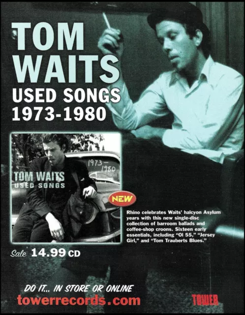 Tom Waits Used Songs 1973-1980 Tower Records 2001 album advertisement ad print