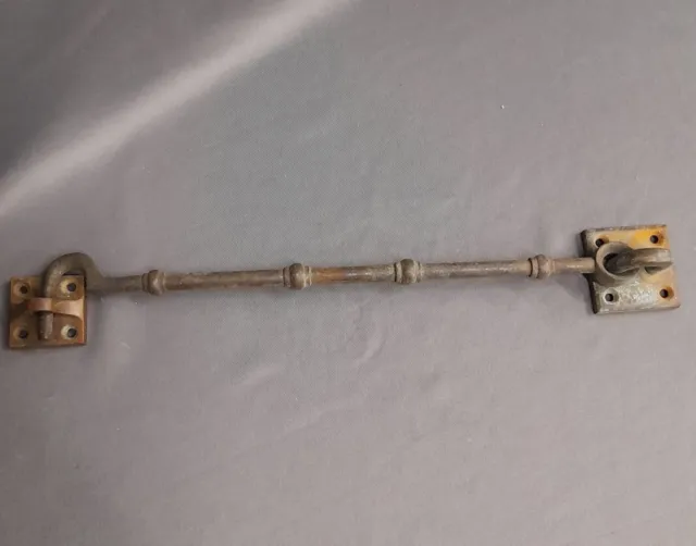 Vintage 30 cm Long Brass Door Hook Stay Bar Latch original patina