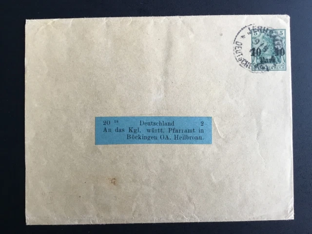 Ganzsache 10 Para Deutsche Post in der Türkei Stempel Jerusalem