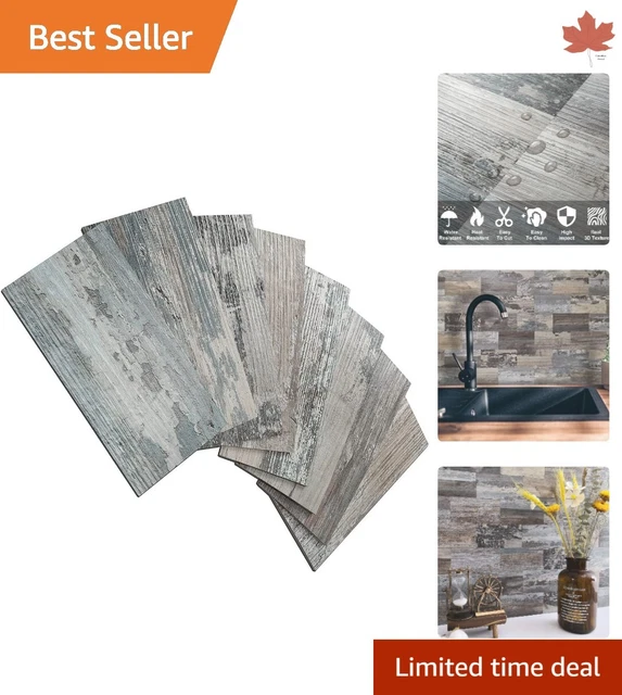 100pc Rustic Brick Peel & Stick Backsplash Tile - 3"x6" Subway Pattern - DIY