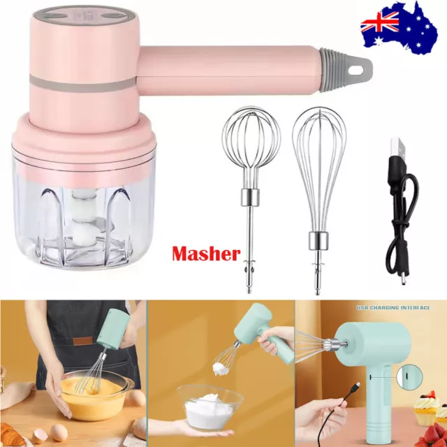 5 SPEED HAND Mixer Cordless Handheld Electric Hand Mixer with Egg Cream  Whisks $24.10 - PicClick AU