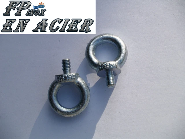 Lot De 10 Anneaux à Tige Filetée M6 – Piton Acier 12mm, Ref A173Z06X10, FP INOX