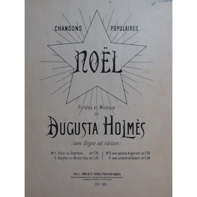 HOLMÈS Augusta Noël Chant Piano Orgue